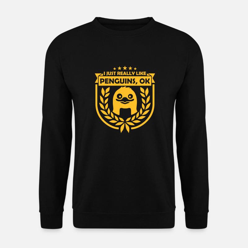 I just like penguins - Unisex Sweatshirt - black