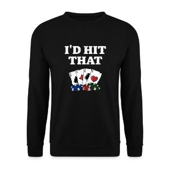 J’aurais frappé ce casino Poker Gambling Poker Player - Sweat-shirt Unisexe - noir - Devant - Alina (178cm) & Michal (187cm)
