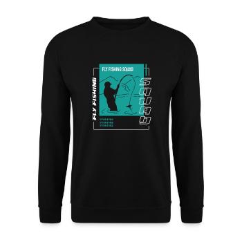 Escouade de pêche à la mouche ironique dicton - Sweat-shirt Unisexe - noir - Devant - Alina (178cm) & Michal (187cm)