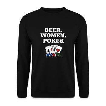Bière Femmes Poker Casino Gambler Parieur Parieur - Sweat-shirt Unisexe - noir - Devant - Alina (178cm) & Michal (187cm)