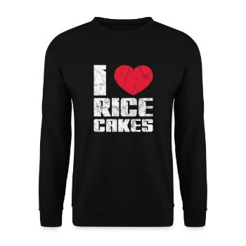 Rice Cakes – Low Calorie Funny Food Healthy Rice - Unisex Sweatshirt - black - Front - Alina (178cm) & Michal (187cm)