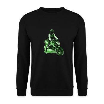 Motocycliste Nakedbike vert - Sweat-shirt Unisexe - noir - Devant - Alina (178cm) & Michal (187cm)
