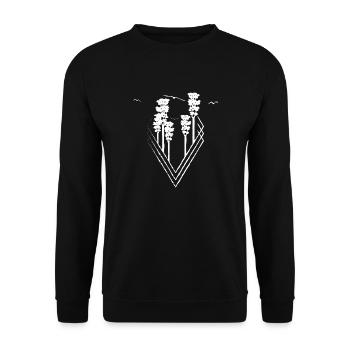 Geometric shape tree birds w - Unisex Sweatshirt - black - Front - Alina (178cm) & Michal (187cm)