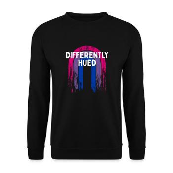 Differently Hued Bisexual LGBTQ Bi Pride - Unisex Pullover - Schwarz - Vorne - Alina (178cm) & Michal (187cm)