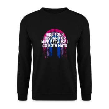 Je vais dans les deux sens Bisexuel LGBTQ Bi Pride Sarcastique - Sweat-shirt Unisexe - noir - Devant - Alina (178cm) & Michal (187cm)