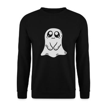 Cute Little Ghost Comic - Unisex Sweatshirt - black - Front - Alina (178cm) & Michal (187cm)