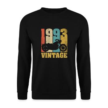 1993 Born birthday biker motorcycle gift - Unisex Sweatshirt - black - Front - Alina (178cm) & Michal (187cm)
