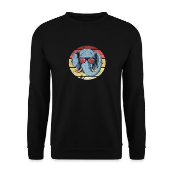 Eléphant d’Afrique - Sweat-shirt Unisexe - noir - Devant - Alina (178cm) & Michal (187cm)