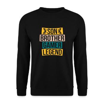 son brother gamer legend - Unisex Pullover - Schwarz - Vorne - Alina (178cm) & Michal (187cm)