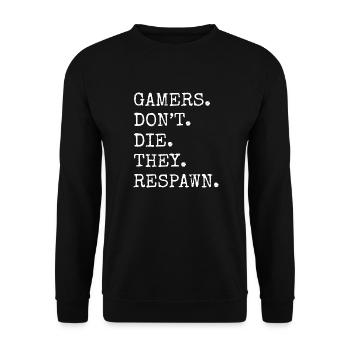 controler funny quote funny sayings play statement - Unisex Sweatshirt - black - Front - Alina (178cm) & Michal (187cm)