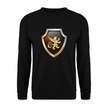 Logo du bouclier Emblème esports Sword Crest symbol lion - Sweat-shirt Unisexe - noir - Devant - Alina (178cm) & Michal (187cm)