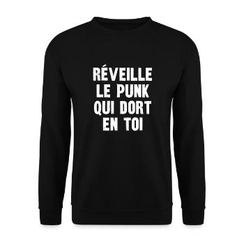 réveille le punk qui dort en toi - Sweat-shirt Unisexe - noir - Devant - Alina (178cm) & Michal (187cm)