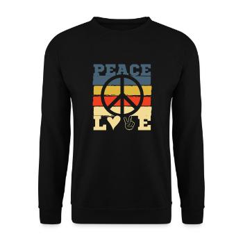 Peace Love Peace Symbol for Love Peace - Unisex Sweatshirt - black - Front - Alina (178cm) & Michal (187cm)