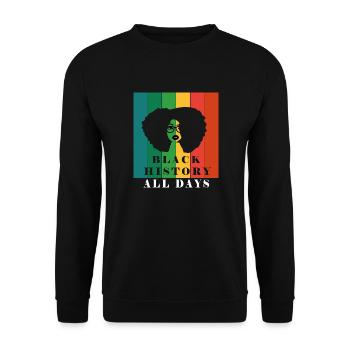 Black History all days - Unisex Sweatshirt - black - Front - Alina (178cm) & Michal (187cm)