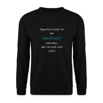 Funshirt Haushalt - Unisex Pullover - Schwarz - Vorne - Alina (178cm) & Michal (187cm)