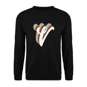 lettre v - Sweat-shirt Unisexe - noir - Devant - Alina (178cm) & Michal (187cm)