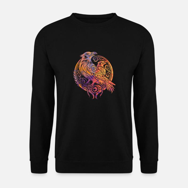 Odins Raben Hugin Munin Tribal Tattoo Wikinger - Unisex Pullover - Schwarz