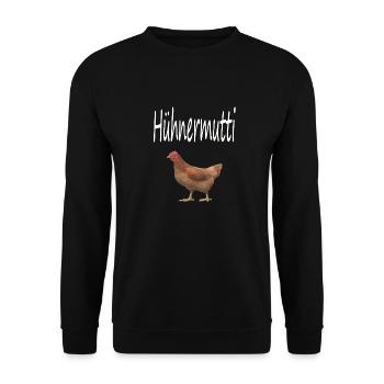 Hühnermutti - Unisex Pullover - Schwarz - Vorne - Alina (178cm) & Michal (187cm)