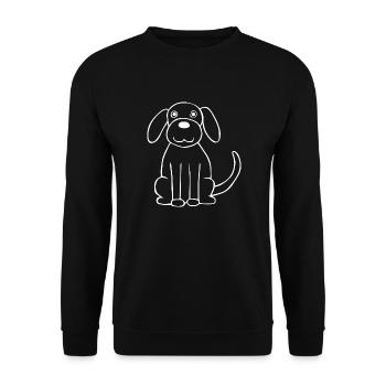 Dessin de chien, silhouette de chiot, jolie - Sweat-shirt Unisexe - noir - Devant - Alina (178cm) & Michal (187cm)