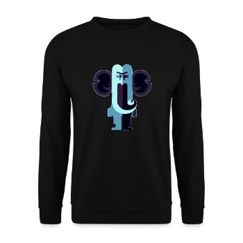 Chachou l'éléphant bleu - Sweat-shirt Unisexe - noir - Devant - Alina (178cm) & Michal (187cm)