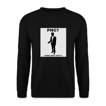 PLUS COMME P-NOT-G! Conception d’impression - Sweat-shirt Unisexe - noir - Devant - Alina (178cm) & Michal (187cm)
