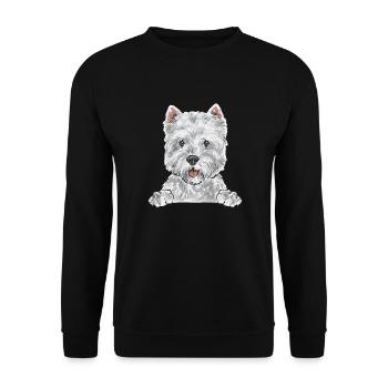 West Highland White Terrier Westie - Unisex Pullover - Schwarz - Vorne - Alina (178cm) & Michal (187cm)