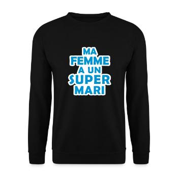 ma femme a un super mari / cadeau humour mari - Sweat-shirt Unisexe - noir - Devant - Alina (178cm) & Michal (187cm)