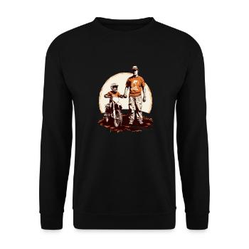 Papa-Erinnerungen - Unisex Pullover - Schwarz - Vorne - Alina (178cm) & Michal (187cm)
