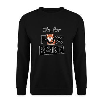 Oh for Fox Sake Fuchs motiv lustig selbstgestalten - Unisex Pullover - Schwarz - Vorne - Alina (178cm) & Michal (187cm)