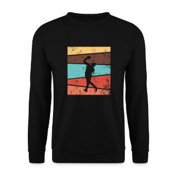 Handball Retro Sport Vintage Hobby - Unisex Sweatshirt - black - Front - Alina (178cm) & Michal (187cm)