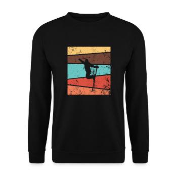 Ski Hiver Ski Retro Sports d’hiver - Sweat-shirt Unisexe - noir - Devant - Alina (178cm) & Michal (187cm)