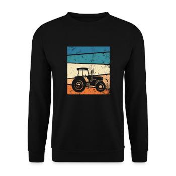 Tractor Retro Farmer - Unisex Sweatshirt - black - Front - Alina (178cm) & Michal (187cm)