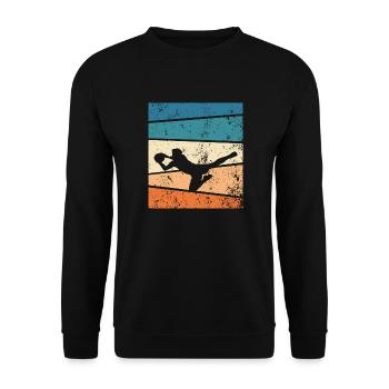 Goalkeeper Sport Hobby Retro Goalkeeper - Unisex Sweatshirt - black - Front - Alina (178cm) & Michal (187cm)