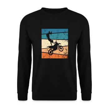 Motocross Retro Motorcycle Vintage - Unisex Sweatshirt - black - Front - Alina (178cm) & Michal (187cm)