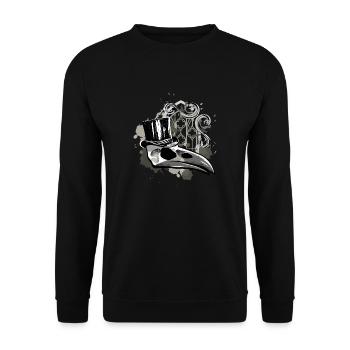 Crâne de squelette de corbeau - Sweat-shirt Unisexe - noir - Devant - Alina (178cm) & Michal (187cm)