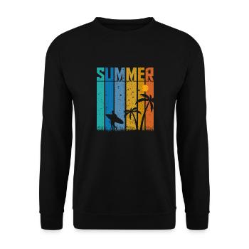 Summer Vibes Surfer - Unisex Pullover - Schwarz - Vorne - Alina (178cm) & Michal (187cm)
