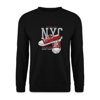 Red Sneakers b - Unisex Sweatshirt - black - Front - Alina (178cm) & Michal (187cm)