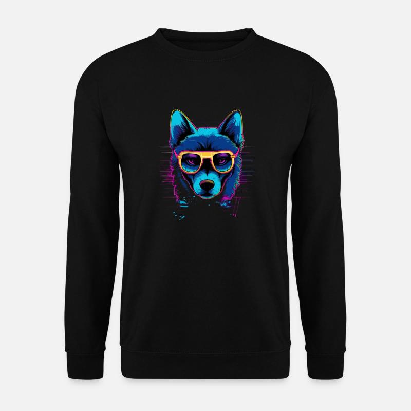 Neon Hund für Schwarz - Unisex Pullover - Schwarz