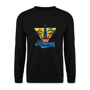 Hawaii Lighthouse Beach Design - Unisex Sweatshirt - black - Front - Alina (178cm) & Michal (187cm)
