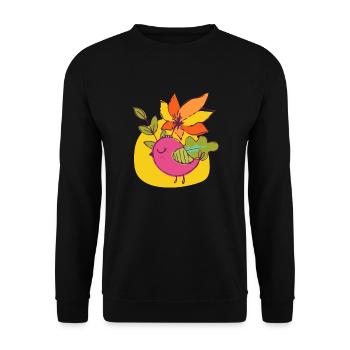 Vogel - Unisex Pullover - Schwarz - Vorne - Alina (178cm) & Michal (187cm)