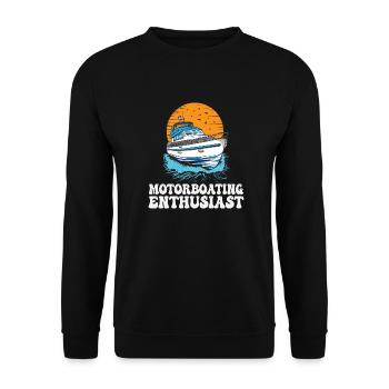 Pontoon Boat Captain Motorboating Enthusiast - Unisex Sweatshirt - black - Front - Alina (178cm) & Michal (187cm)