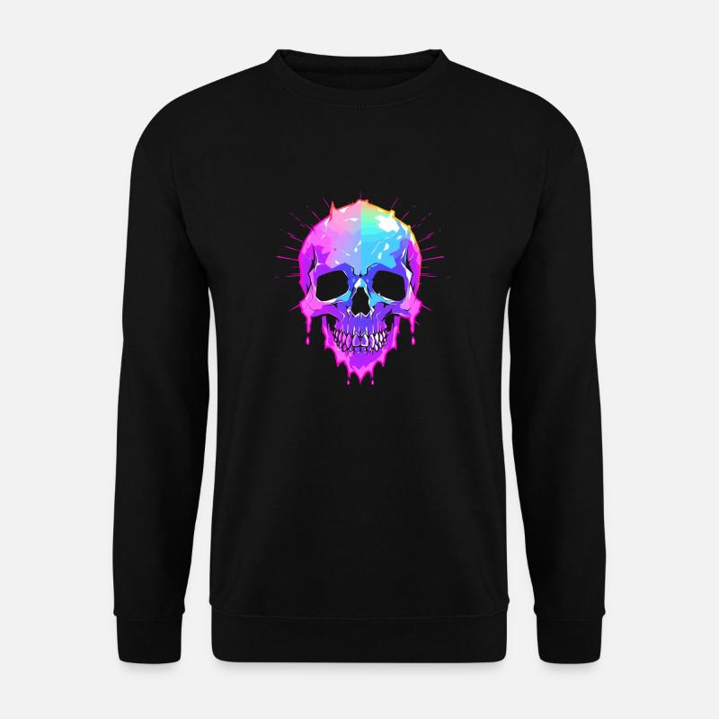Totenkopf farbig - Unisex Pullover - Schwarz