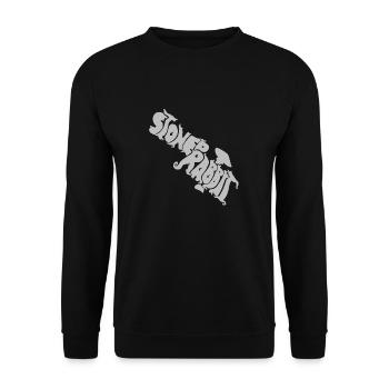 Stoned Rabbit Schriftzug - Unisex Pullover - Schwarz - Vorne - Alina (178cm) & Michal (187cm)
