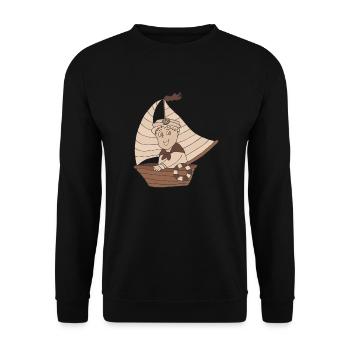 kleiner kapitän sepia tönung - Unisex Pullover - Schwarz - Vorne - Alina (178cm) & Michal (187cm)
