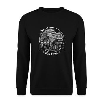 New York Series: Our Pride - grey print - Unisex Sweatshirt - black - Front - Alina (178cm) & Michal (187cm)