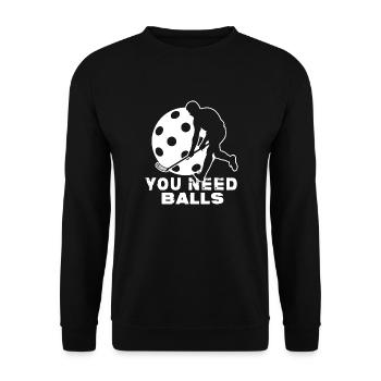 Floorball Floorball FLOORBALL-balls Floorball Game - Unisex Sweatshirt - black - Front - Alina (178cm) & Michal (187cm)