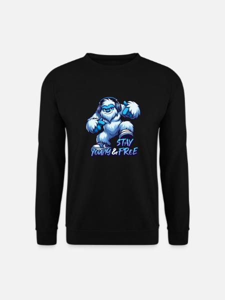 Stay young and free - Yeti urban design - Unisex Sweatshirt - black