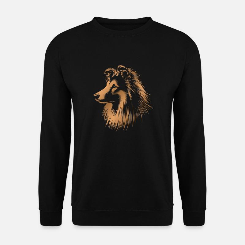 Sheltie | Shetland Sheepdog Hundekopf bronze - Unisex Pullover - Schwarz
