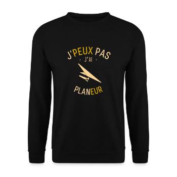 J'peux pas j'ai Planeur - Sweat-shirt Unisexe - noir - Devant - Alina (178cm) & Michal (187cm)