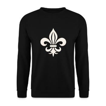 Bold French lily Logo Design - Unisex Sweatshirt - black - Front - Alina (178cm) & Michal (187cm)